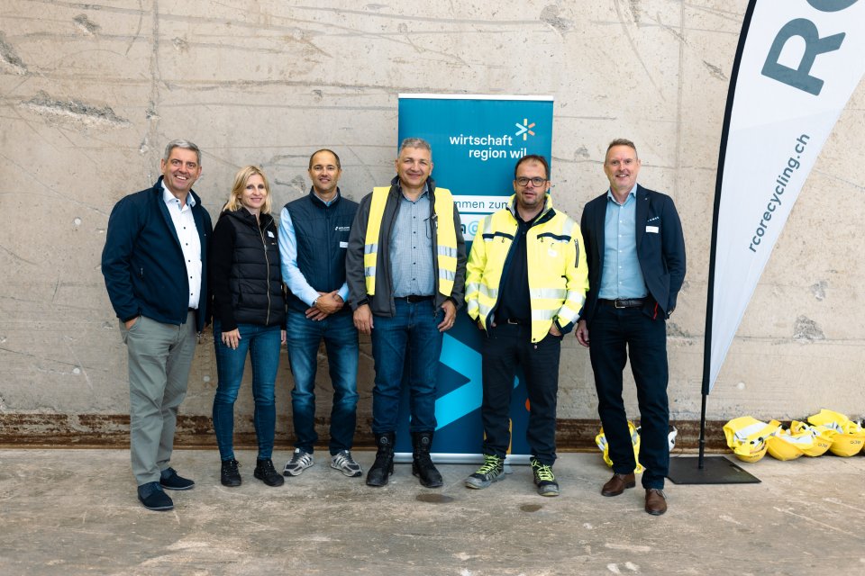 v.l.n.r. Peter Breitenmoser (wrw), Karin von Rotz (wrw), Samuel Graf (VR RCO), Hans Brugger (Betriebsleister RCO), Stefan Eberhard (VR RCO), Markus Kammermann (wrw)